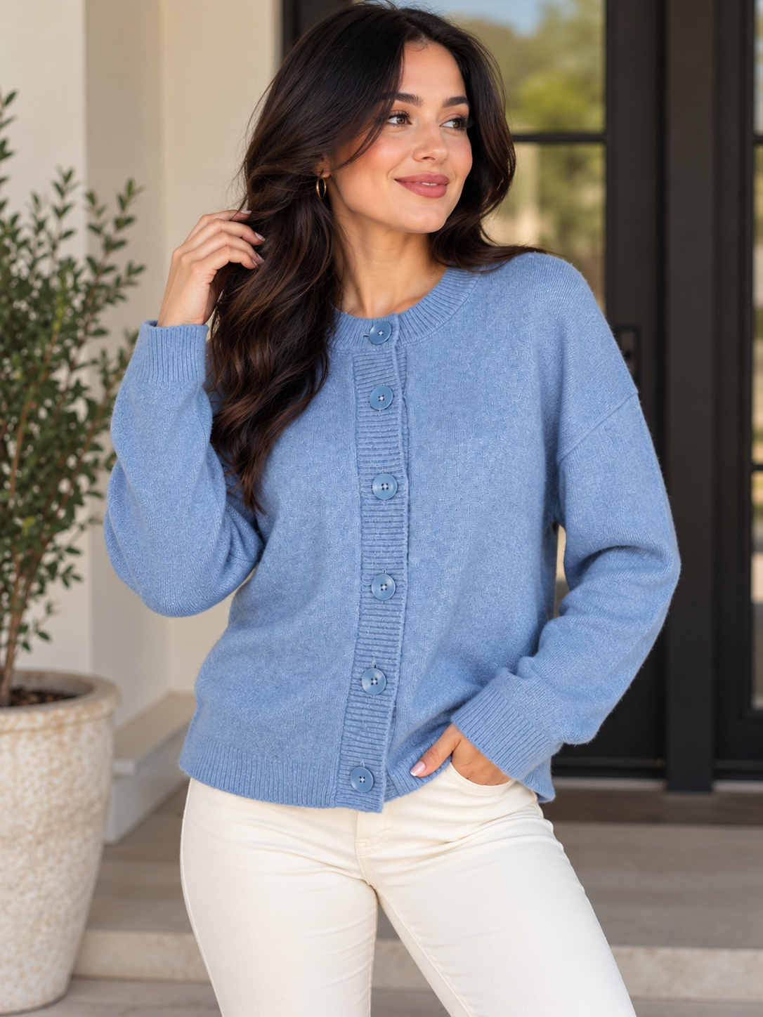 Light Blue Knit Cardigan / Lizz Studio
