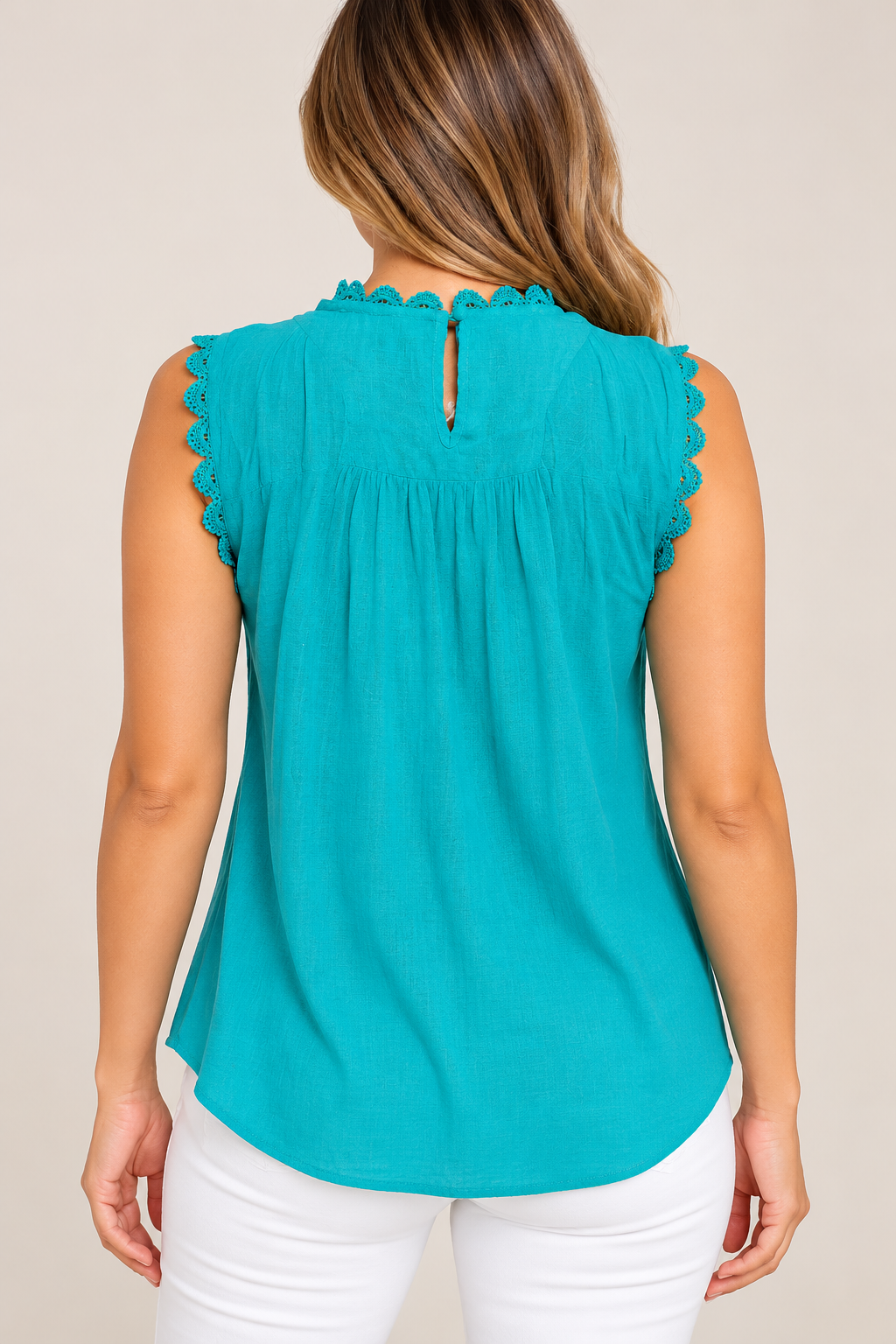 Sleeveless Lace Detail Blouse / Lizz Studio